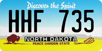 ND license plate HHF735