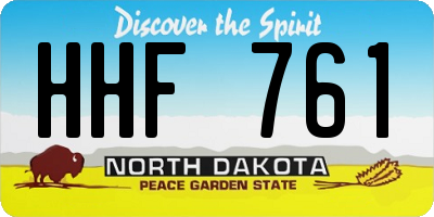 ND license plate HHF761