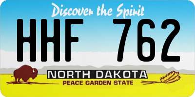 ND license plate HHF762