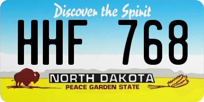 ND license plate HHF768