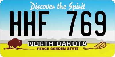 ND license plate HHF769