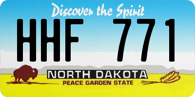 ND license plate HHF771