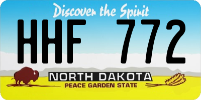 ND license plate HHF772