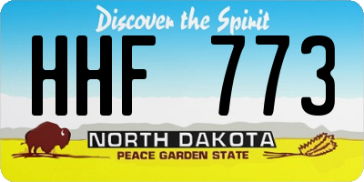 ND license plate HHF773