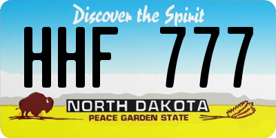 ND license plate HHF777