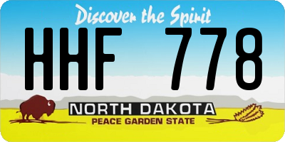 ND license plate HHF778