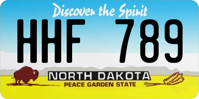 ND license plate HHF789