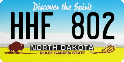 ND license plate HHF802