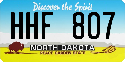 ND license plate HHF807