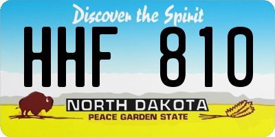 ND license plate HHF810