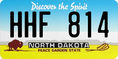 ND license plate HHF814