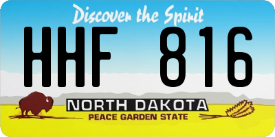 ND license plate HHF816