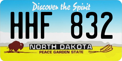 ND license plate HHF832