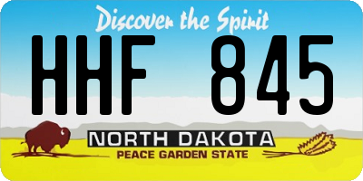 ND license plate HHF845