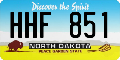 ND license plate HHF851