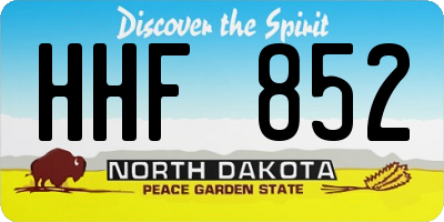 ND license plate HHF852