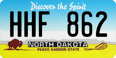 ND license plate HHF862