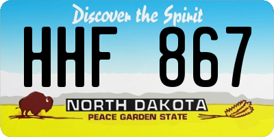 ND license plate HHF867
