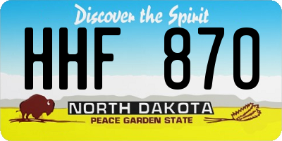 ND license plate HHF870