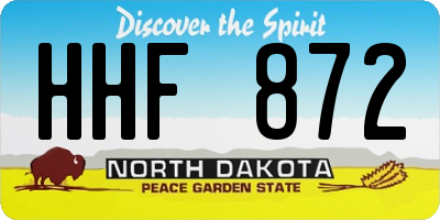 ND license plate HHF872