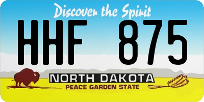 ND license plate HHF875