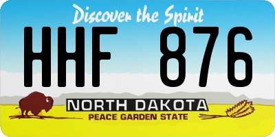 ND license plate HHF876