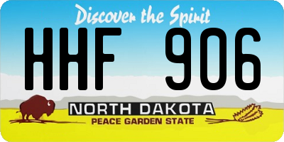 ND license plate HHF906