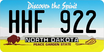 ND license plate HHF922