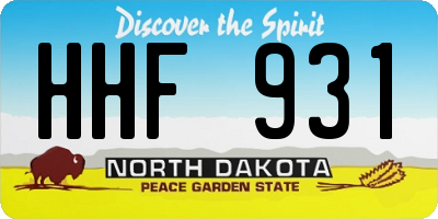 ND license plate HHF931