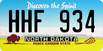 ND license plate HHF934
