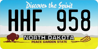 ND license plate HHF958