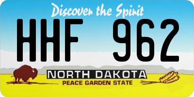 ND license plate HHF962