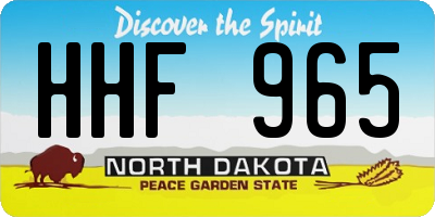 ND license plate HHF965