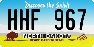ND license plate HHF967