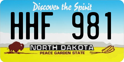 ND license plate HHF981