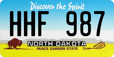 ND license plate HHF987