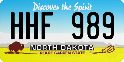 ND license plate HHF989