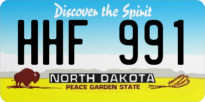 ND license plate HHF991