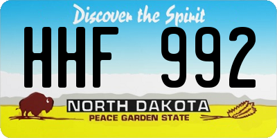 ND license plate HHF992