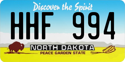 ND license plate HHF994