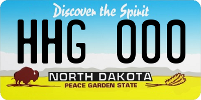ND license plate HHG000
