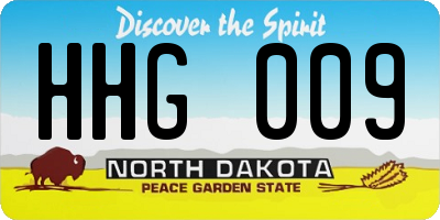 ND license plate HHG009