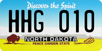 ND license plate HHG010