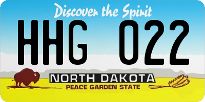 ND license plate HHG022