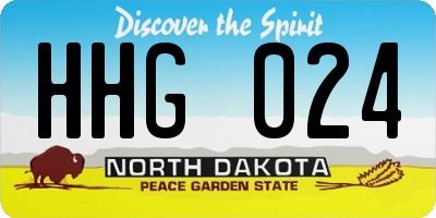 ND license plate HHG024