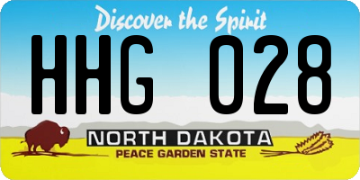 ND license plate HHG028
