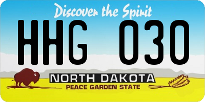ND license plate HHG030