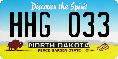 ND license plate HHG033