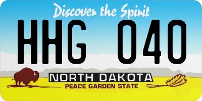 ND license plate HHG040