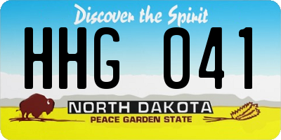ND license plate HHG041